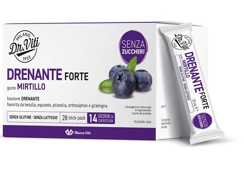 Dr.Viti Drenante Forte integartore gusto mirtillo 28 stick pack