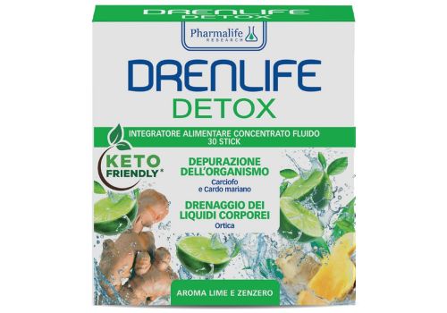 Drenlife Detox integratore per la depurazione dell'organismo e per il drenaggio dei liquidi 30 stick