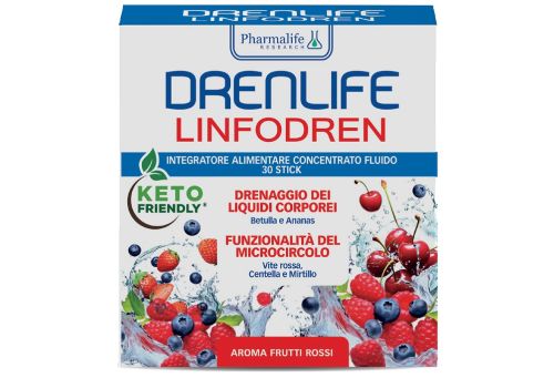 Drenlife Linfodren integratore per il drenaggio dei liquidi corporei e la funzionalità del microcircolo 30 stick da 10ml