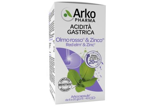 Olmo Rosso & Zinco integratore per l'acidità gastrica 40 capsule