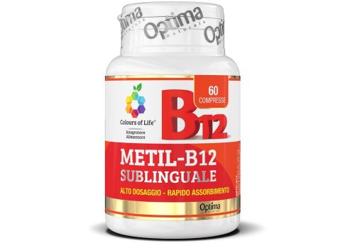 Colours of Life Metil-B12 Sublinguale integratore tonico e per il benessere cerebrale 60 compresse