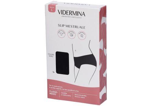 Vidermina slip mestruale flusso medio colore nero taglia l 1 pezzo