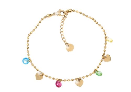 Biojoux ridhi bracciale in acciaio anallergico gold plated