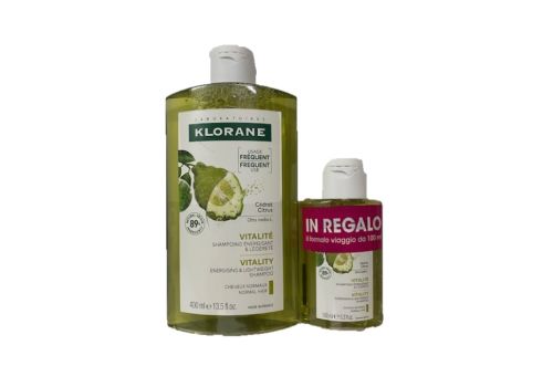 Klorane cedro kit con shampoo rivitalizzante energizzante 400ml + 100ml
