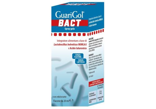 Guarigol Bact integratore per il mal di gola con probiotici e acido ialuronico spray orale 20ml