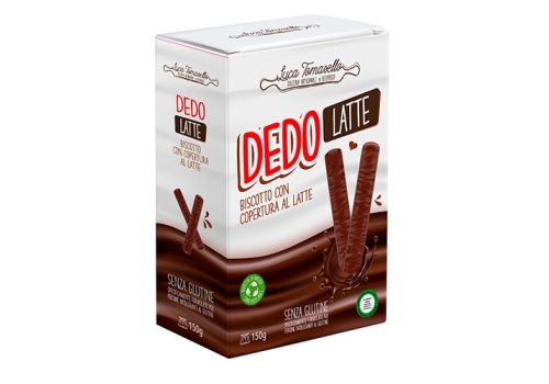 Tomasello dedo latte biscotto con copertura cioccolato al latte senza glutine 150 grammi