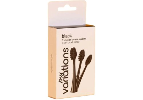 My Variations testine di ricambio per spazzolino elettrico nero 3 pezzi
