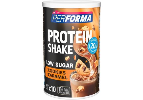 Performa Protein Shake Low Sugar preparato in polvere per bevanda proteica gusto cookies caramello 340 grammi