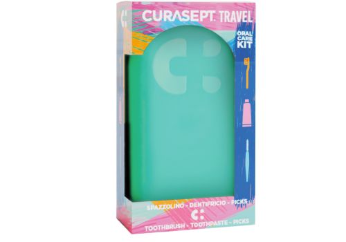 Curasept Travel kit da viaggio per l'igiene orale colore verde 