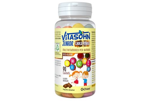 Vitasohn Junior choco power integratore multivitaminico per bambini 90 confetti al gusto cioccolato