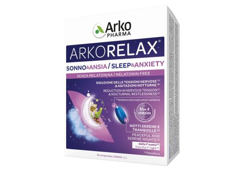 Arkorelax Sonno & Ansia integratore per il rilassamento e la qualità del sonno 15 compresse