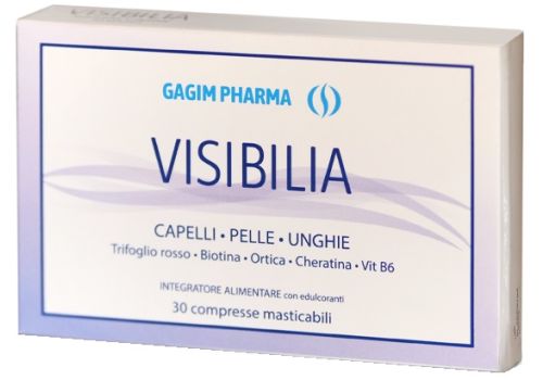 Visibilia integratore per capelli pelle e unghie 30 compresse masticabili