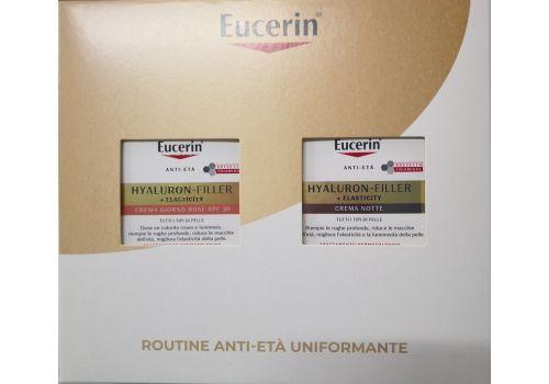 Eucerin Routine Anti-Età Uniformante Hyaluron Filler + Elasticity cofanetto con crema giorno spf 30 rosé 50ml + crema notte 50ml