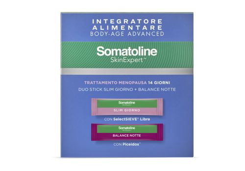 Somatoline Skin Expert Body Age trattamento menopausa 14 bustine slim giorno + 14 bustine balance notte