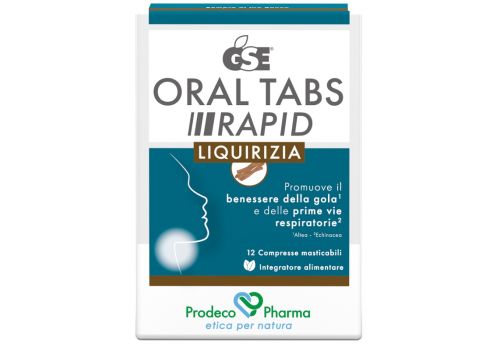 Gse Oral Tabs Rapid integratore per il benessere di gola e vie respiratorie gusto liquirizia 12 compresse masticabili