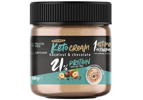 keto protein Cream 21% Protein crema spalmabile nocciola e cioccolato a basso contenuto di zuccheri 180 grammi