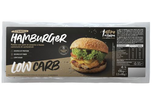 Hamburger Low Carb panino bun con semi di sesamo a basso contenuto di zuccheri 2 pezzi 85 grammi