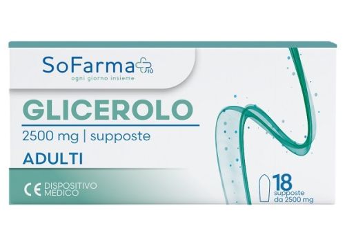 Sofarma+ Glicerolo 2500mg Adulti azione lassativa rapida 18 supposte