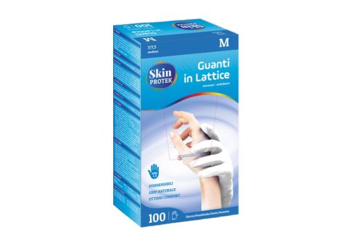 Skin Protek guanti in lattice monouso taglia m 100 pezzi