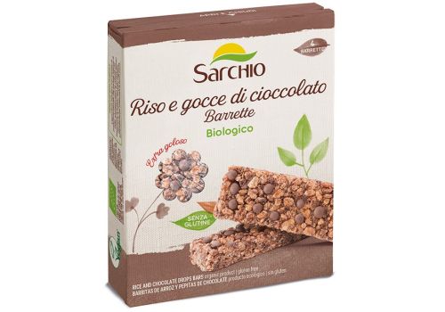 Sarchio snack di riso e gocce di cioccolato senza glutine barretta 25 grammi