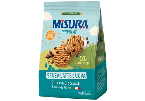 Misura Privolat frollini con gocce di cioccolato lievitazione naturale senza latte e uova 290 grammi