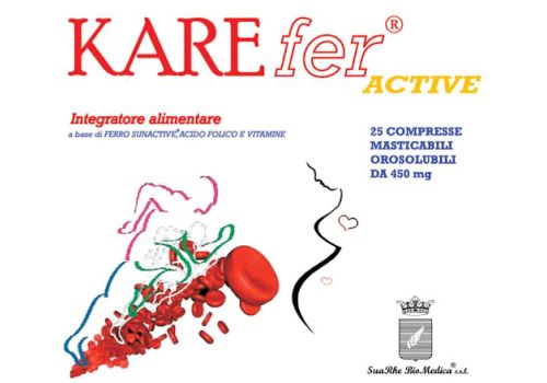 Karefer Active integratore di ferro con vitamine 25 compresse masticabili orosolubili
