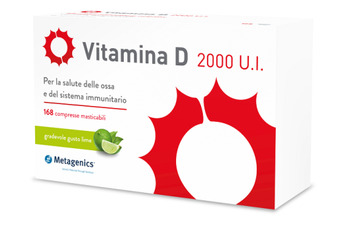 Vitamina d 2000 UI integratore per ossa e sistema immunitario 168 compresse masticabili