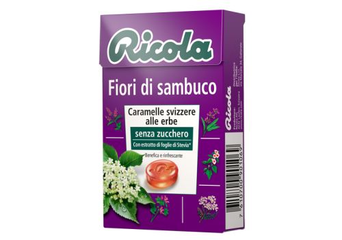 Ricola fiori di sambuco senza zucchero caramelle alle erbe 50 grammi