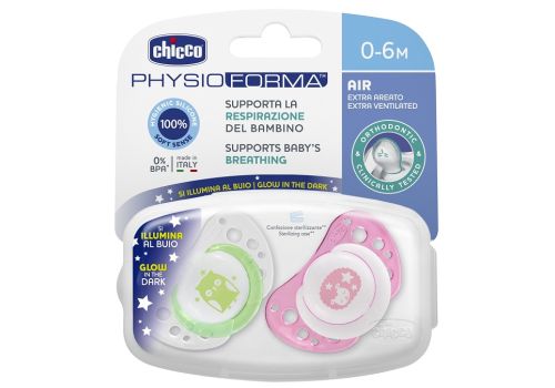 Chicco Physio Air 0-6m succhietto in silicone 2 pezzi