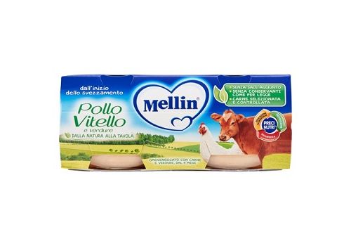 Mellin pollo vitello e verdure omogeneizzato 2 x 80 grammi  
