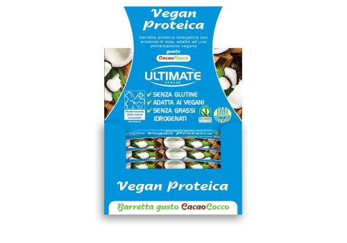 Ultimate Vegan Proteica barretta gusto cacao cocco senza glutine 24 pezzi x 40 grammi