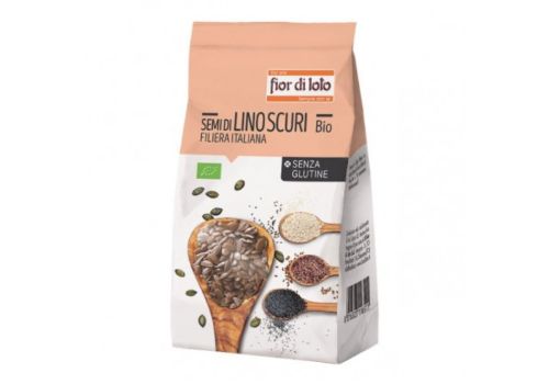 Fior di Loto Semi di Lino Scuri Bio filiera italiana senza glutine 400 grammi
