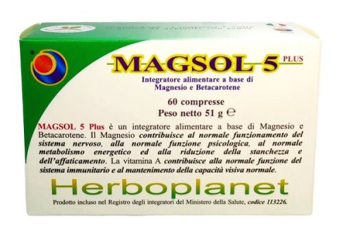 Magsol 5 Plus integratore di Magnesio e Betacarotene 60 compresse