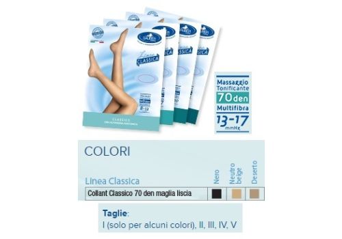 SAUBER COLLANT COMPRESSIONE GRADUATA MAGLIA LISCIA 70DEN 13-17MMHG TG.V NERO