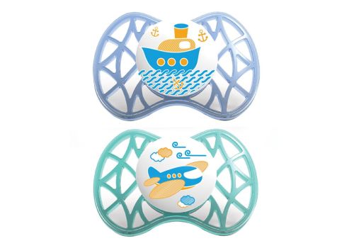 Nuvita succhietto con tettarella ortodontica 6mesi+ blu e tiffany 2 pezzi