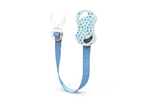 Nastrino porta succhietto ad anello colore blu