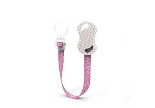 Nastrino porta succhietto ad anello colore rosa