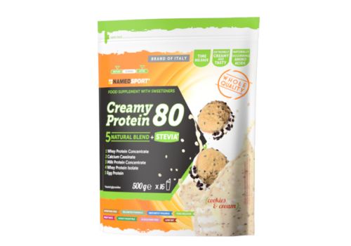 Named Sport Creamy Protein 80 integratore di proteine gusto Cookies&Cream 500 grammi