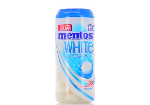 MENTOS WHITE ALWAYS 30 SUGARFREE GUM PEPPERMINT