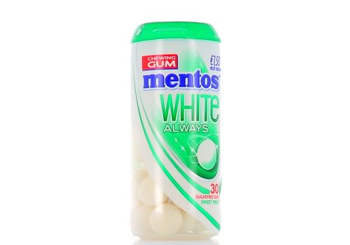 MENTOS WHITE ALWAYS 30 SUGARFREE GUM SWEETMINT