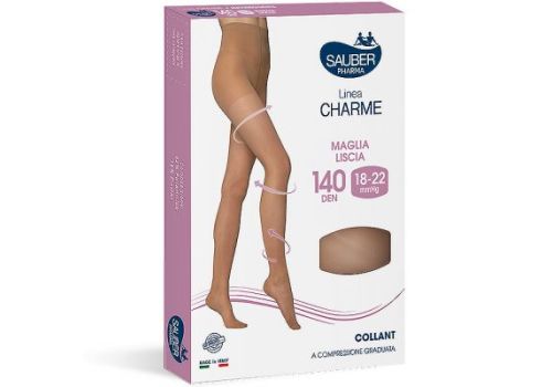 SAUBER COLLANT COMPRESSIONE GRADUATA MAGLIA LISCIA 140DEN 18-22MMHG TG.5 CAMEL