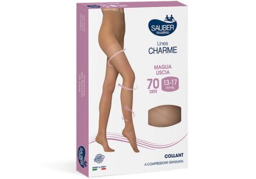 SAUBER COLLANT COMPRESSIONE GRADUATA MAGLIA LISCIA 70DEN 13-17MMHG TG.III CAMEL
