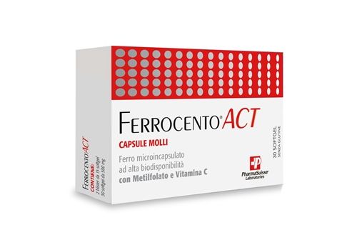 Ferrocento Act integratore di ferro 30 capsule molli