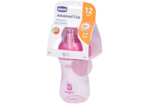 Chicco Advanced Cup 12m+ tazza rosa con cannuccia