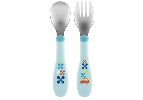 Chicco Metal Cutlery set di posatine in acciaio inox 18m+