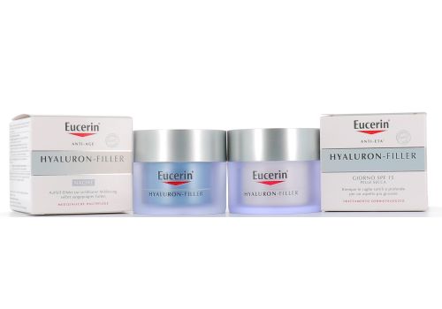 Eucerin Hyaluron Filler Anti-età crema giorno pelli secche 50ml + crema notte 50ml omaggio | offerta speciale