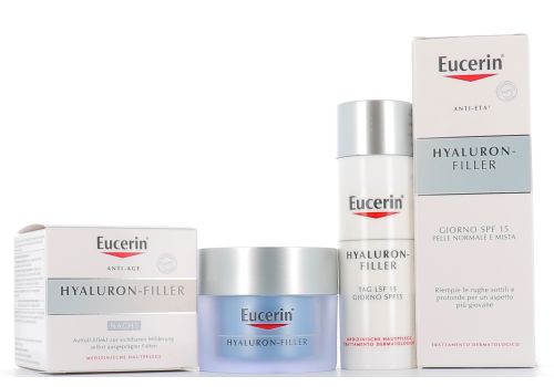 Eucerin Hyaluron Filler Anti-età crema giorno pelli normali e miste 50ml + crema notte 50ml omaggio | offerta speciale