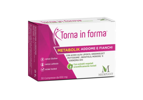 Torna in forma Metabolik Addome e Fianchi integratore per il controllo del peso 30 compresse