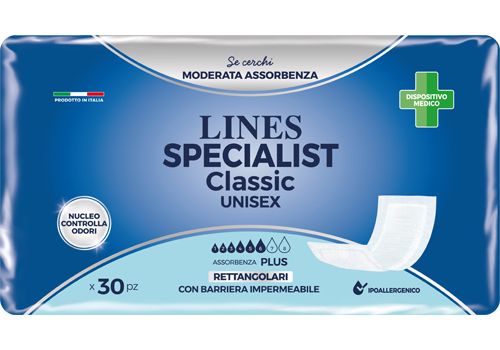 LINES SPECIALIST CLASSIC RETTANGOLARI CON BARRIERA IMPERMEABILE 30PZ