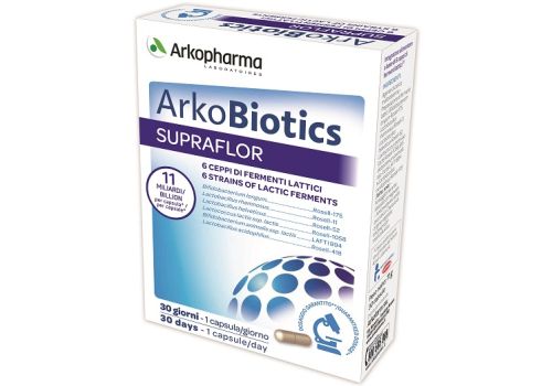 Arkobiotics Supraflor integratore per l'equilibrio della flora intestinale 30 capsule